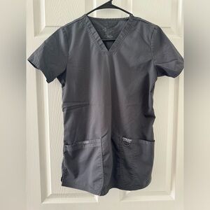 Cherokee scrub top and bottom. XS in both. Lightly worn. Dark grey.